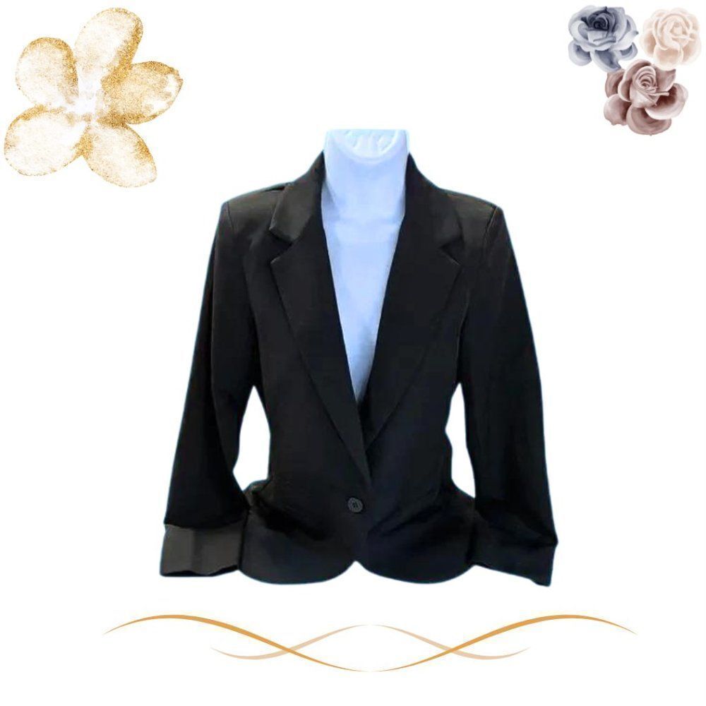 MICHEL Studio Women's SM Fashion Single Button Black Blazer Jacket 🖤 NWT 🖤